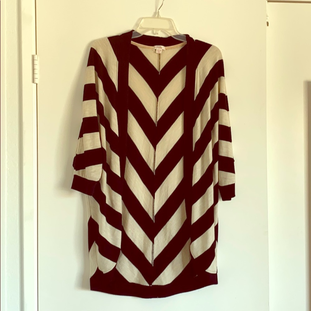 Xhileration Black and Cream Chevron Cardigan S/M